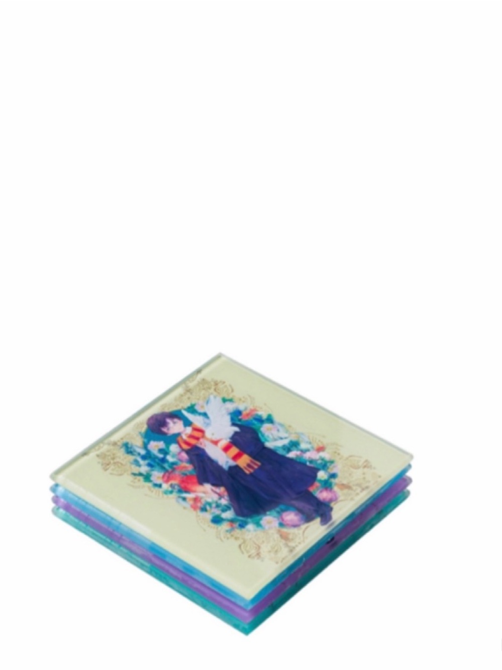 NEW Harry Potter Character 4 Piece Glass Coaster Set